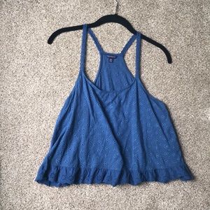 Blue Ruffle Tank